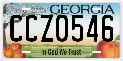 GA license plate CCZ0546