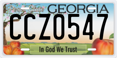 GA license plate CCZ0547
