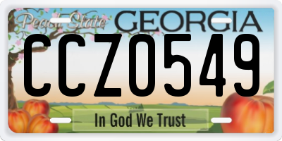 GA license plate CCZ0549