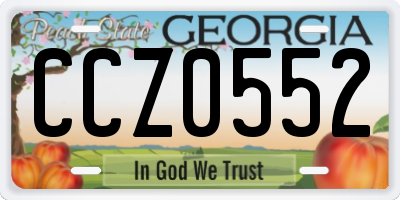 GA license plate CCZ0552