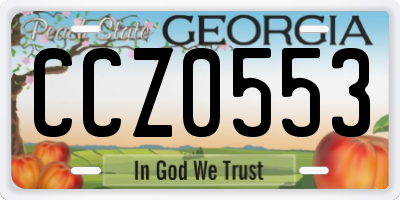 GA license plate CCZ0553