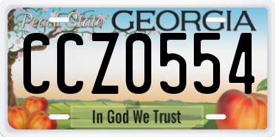 GA license plate CCZ0554