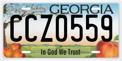 GA license plate CCZ0559