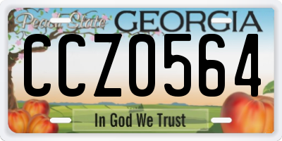GA license plate CCZ0564