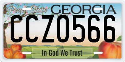 GA license plate CCZ0566