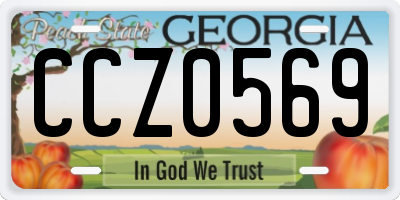 GA license plate CCZ0569