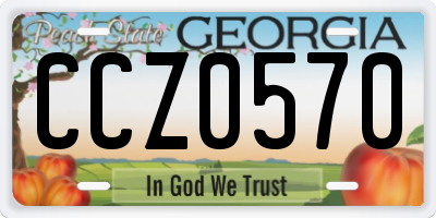 GA license plate CCZ0570