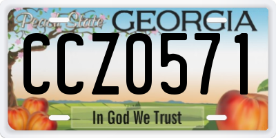 GA license plate CCZ0571