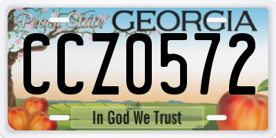 GA license plate CCZ0572