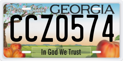 GA license plate CCZ0574