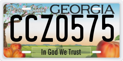 GA license plate CCZ0575