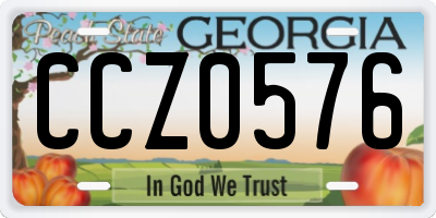 GA license plate CCZ0576