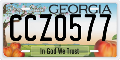 GA license plate CCZ0577