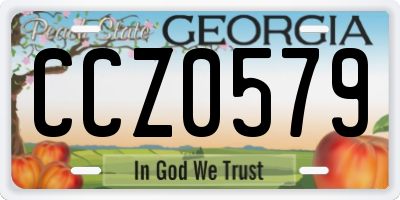 GA license plate CCZ0579