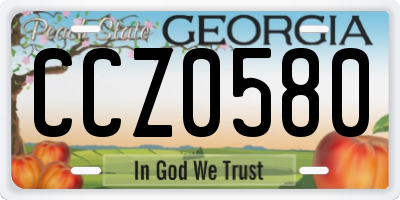 GA license plate CCZ0580