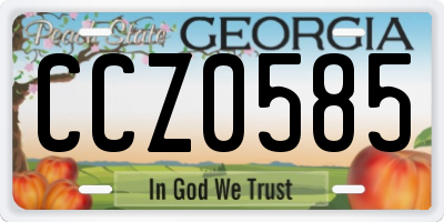GA license plate CCZ0585