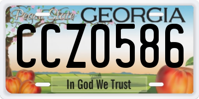 GA license plate CCZ0586