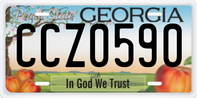 GA license plate CCZ0590