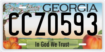 GA license plate CCZ0593