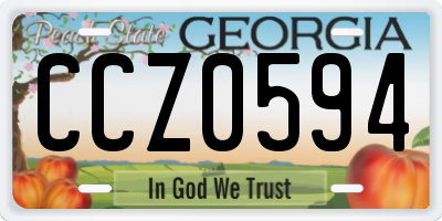 GA license plate CCZ0594