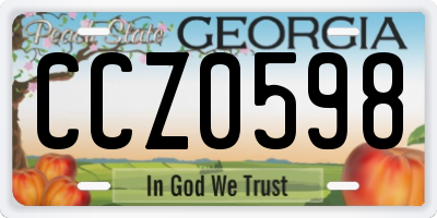 GA license plate CCZ0598