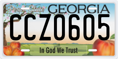 GA license plate CCZ0605