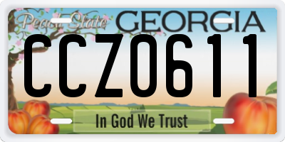 GA license plate CCZ0611