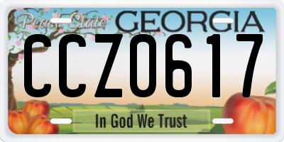 GA license plate CCZ0617