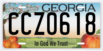 GA license plate CCZ0618
