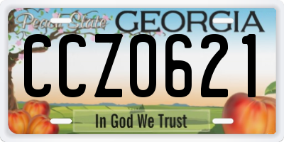GA license plate CCZ0621