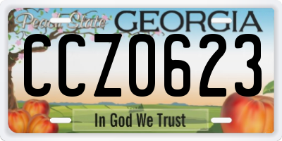GA license plate CCZ0623