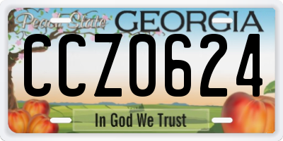 GA license plate CCZ0624