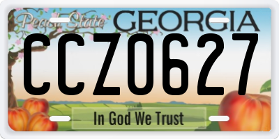 GA license plate CCZ0627