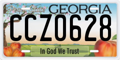 GA license plate CCZ0628