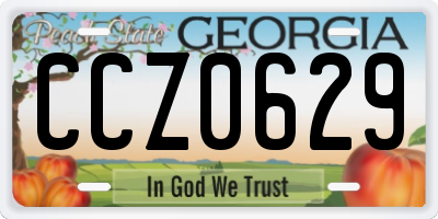 GA license plate CCZ0629