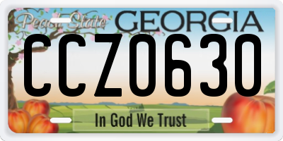 GA license plate CCZ0630