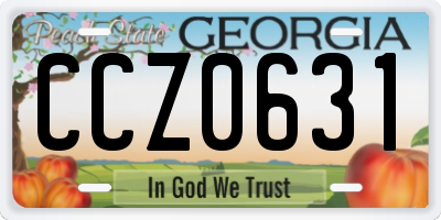 GA license plate CCZ0631
