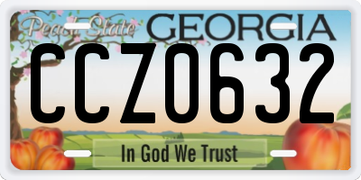 GA license plate CCZ0632