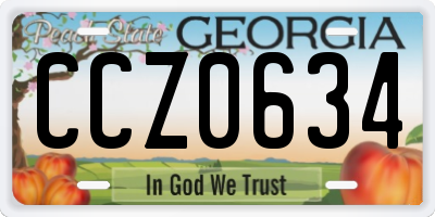 GA license plate CCZ0634
