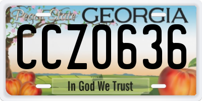 GA license plate CCZ0636