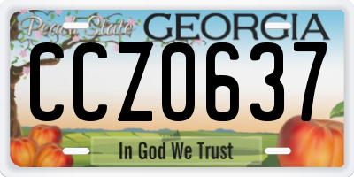 GA license plate CCZ0637
