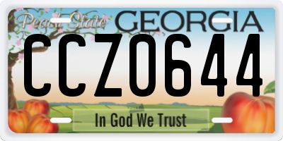 GA license plate CCZ0644