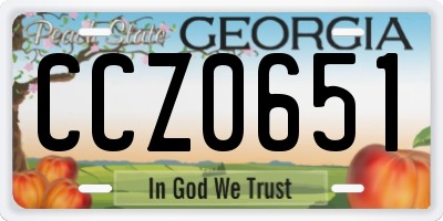 GA license plate CCZ0651