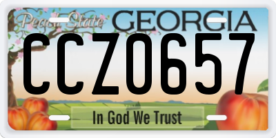 GA license plate CCZ0657