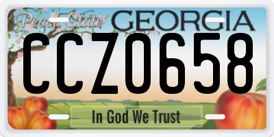 GA license plate CCZ0658