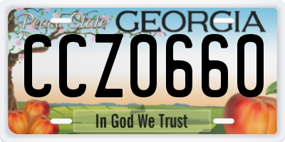 GA license plate CCZ0660