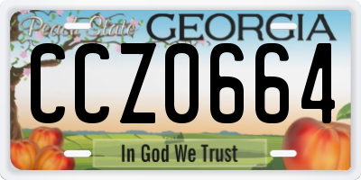 GA license plate CCZ0664