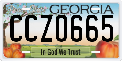 GA license plate CCZ0665