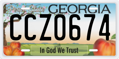 GA license plate CCZ0674