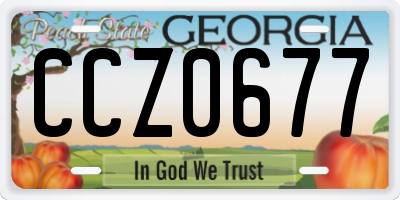 GA license plate CCZ0677
